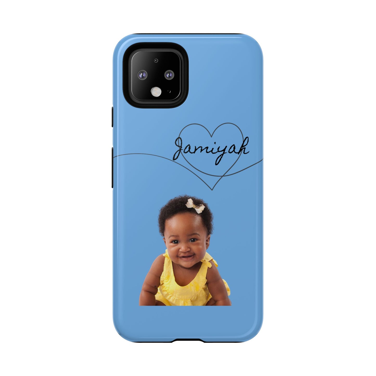 Personalized Tough Case with Heart Design - Custom Phone Cover for Kids