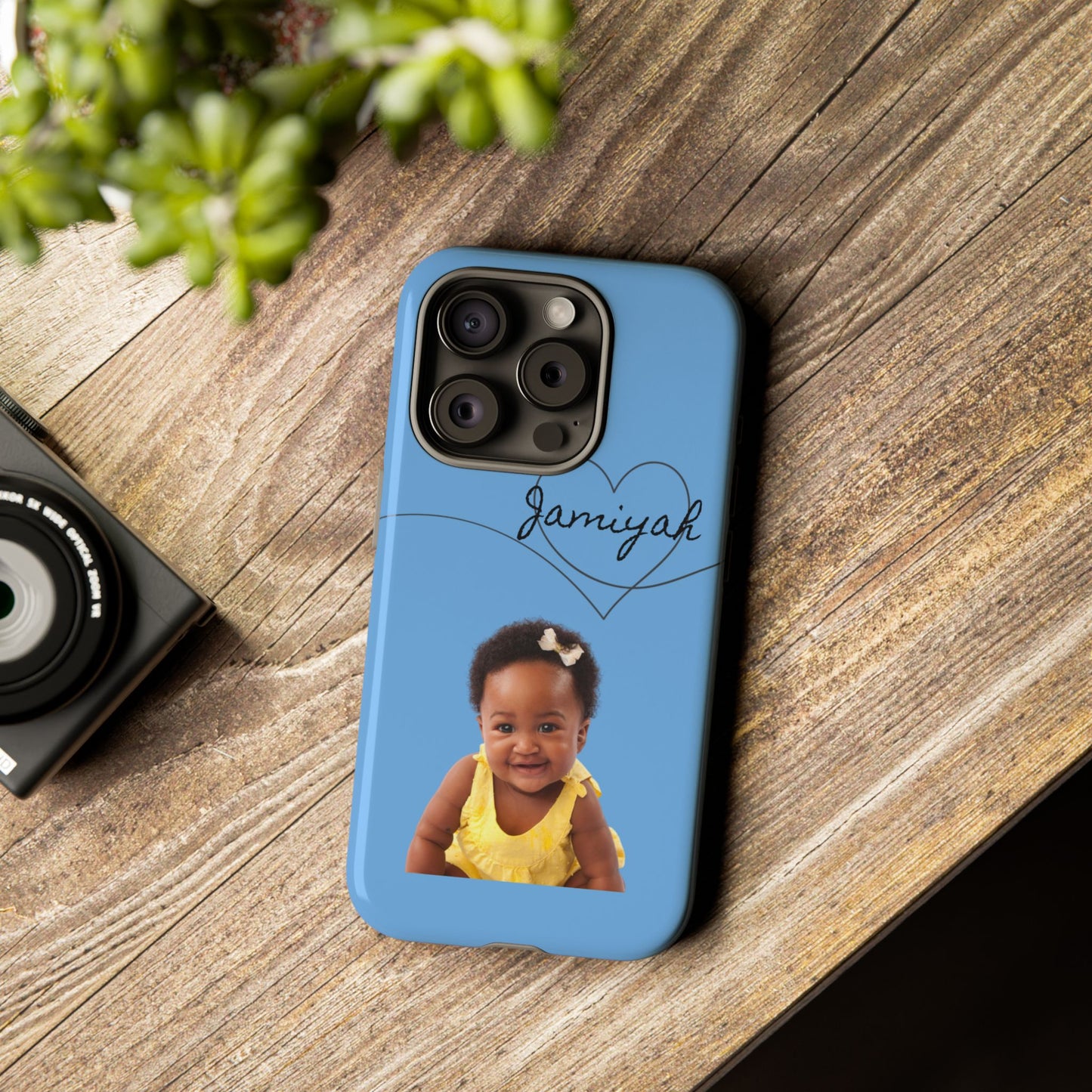 Personalized Tough Case with Heart Design - Custom Phone Cover for Kids