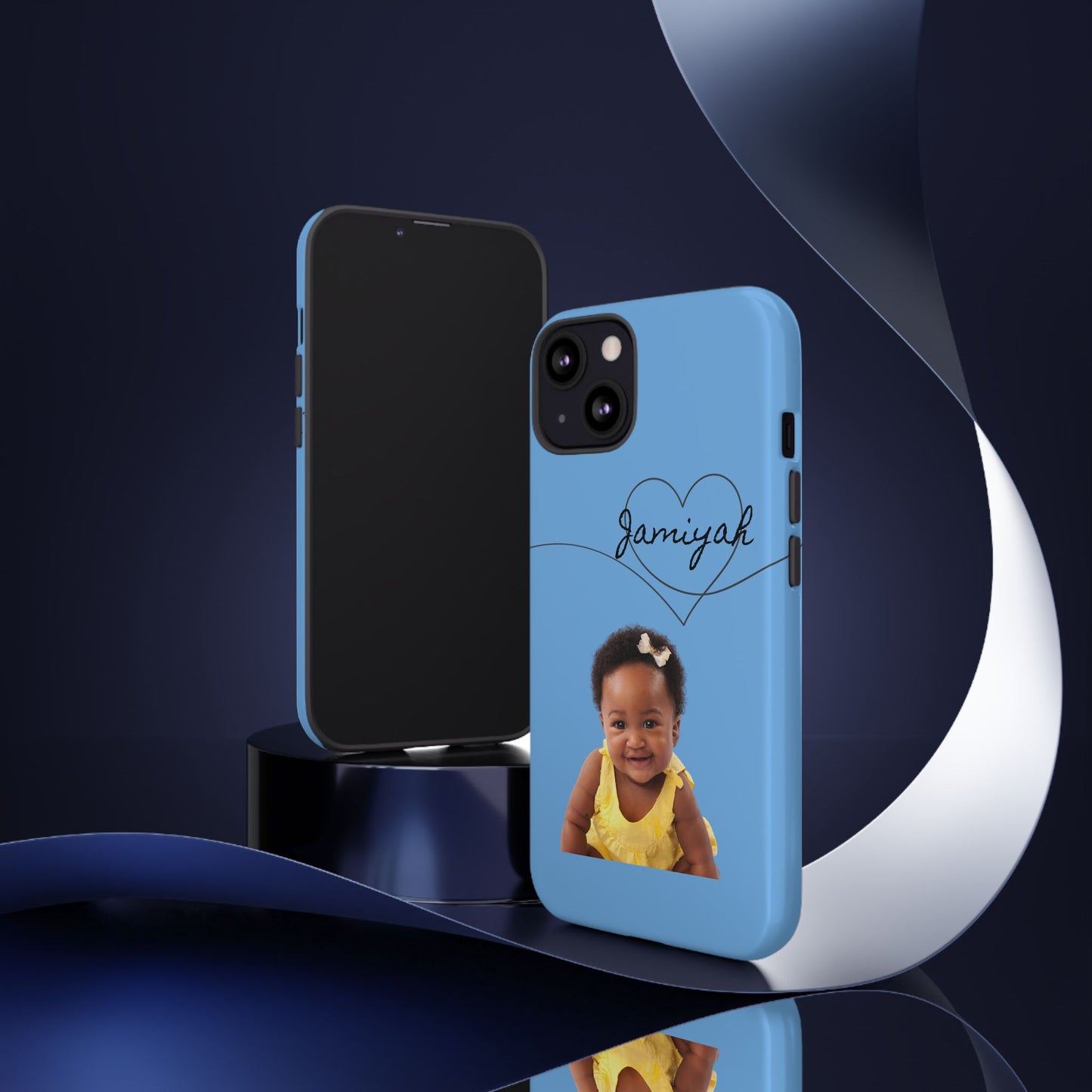 Personalized Tough Case with Heart Design - Custom Phone Cover for Kids