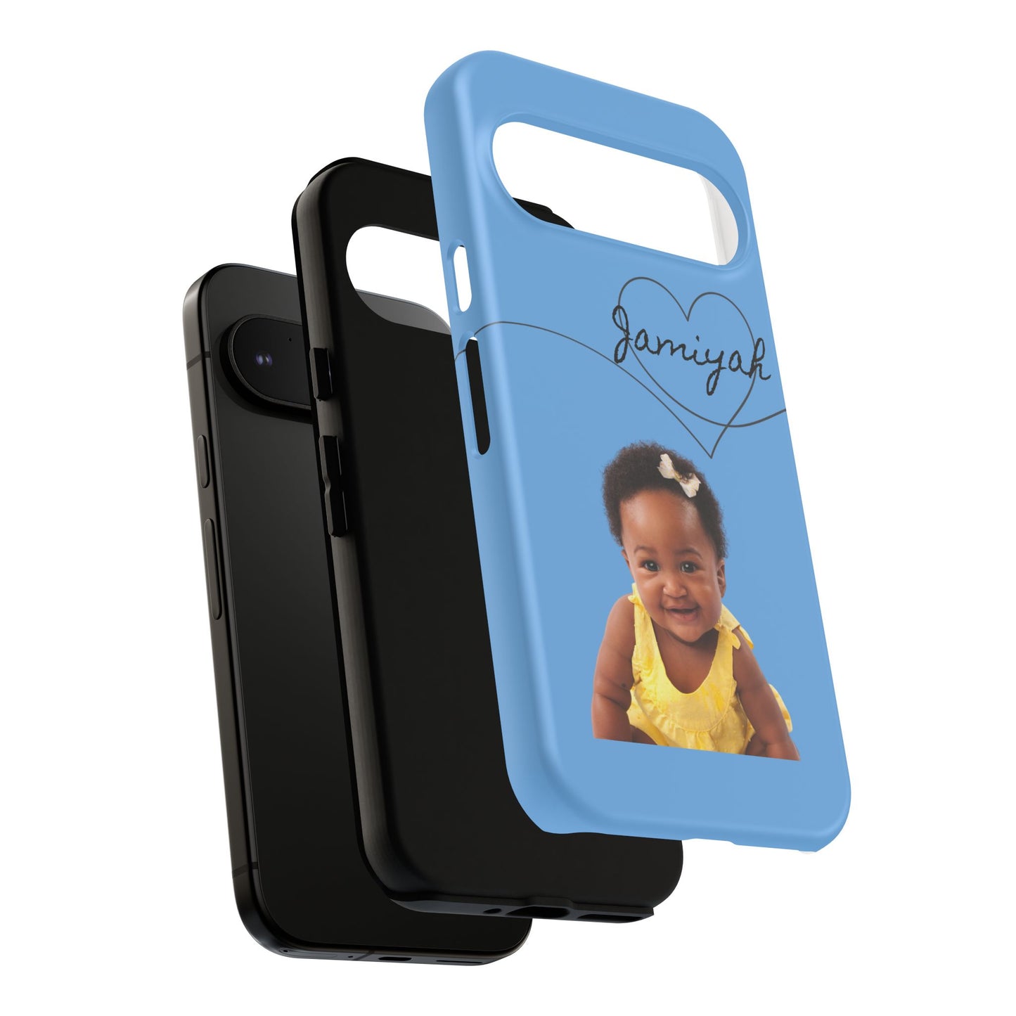 Personalized Tough Case with Heart Design - Custom Phone Cover for Kids