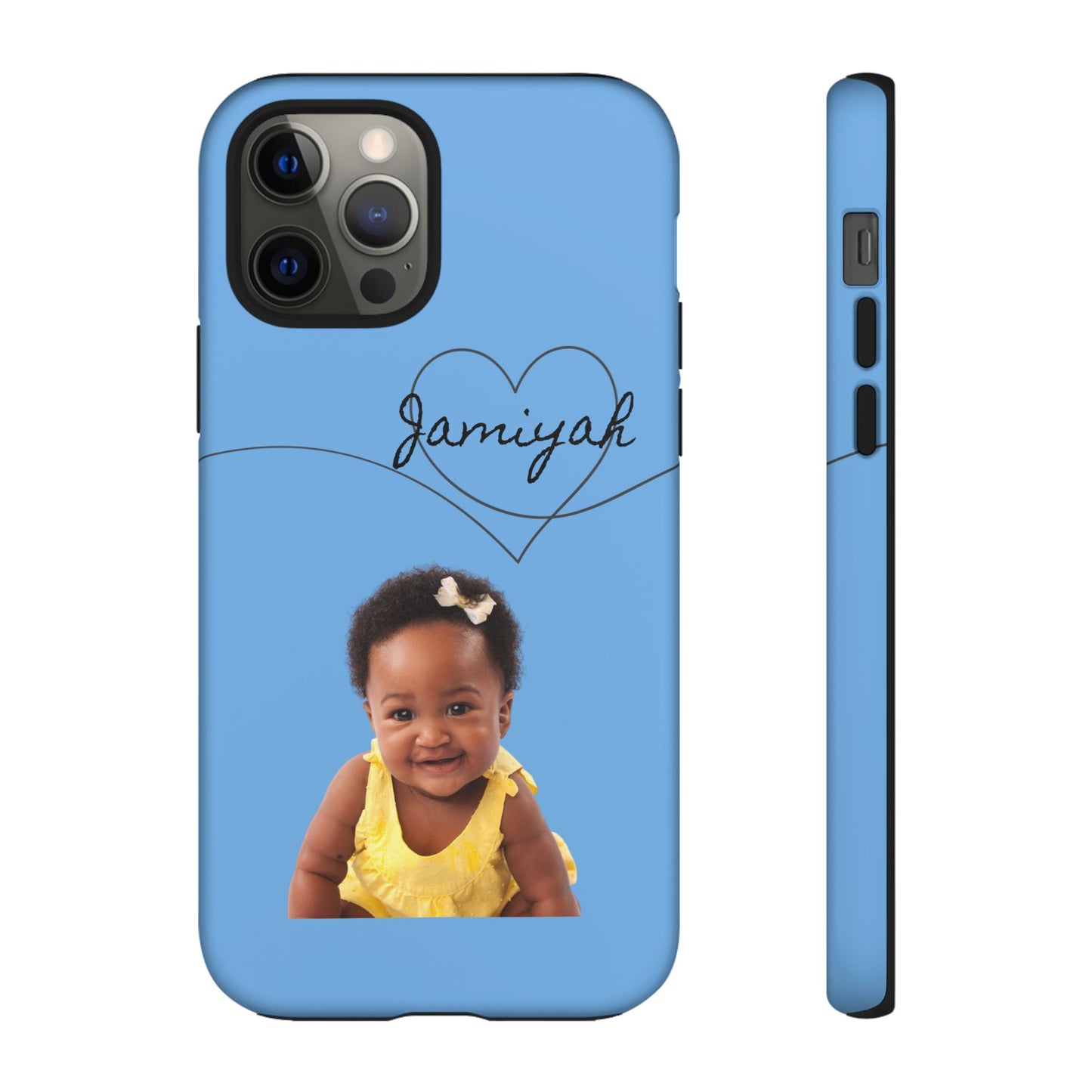 Personalized Tough Case with Heart Design - Custom Phone Cover for Kids