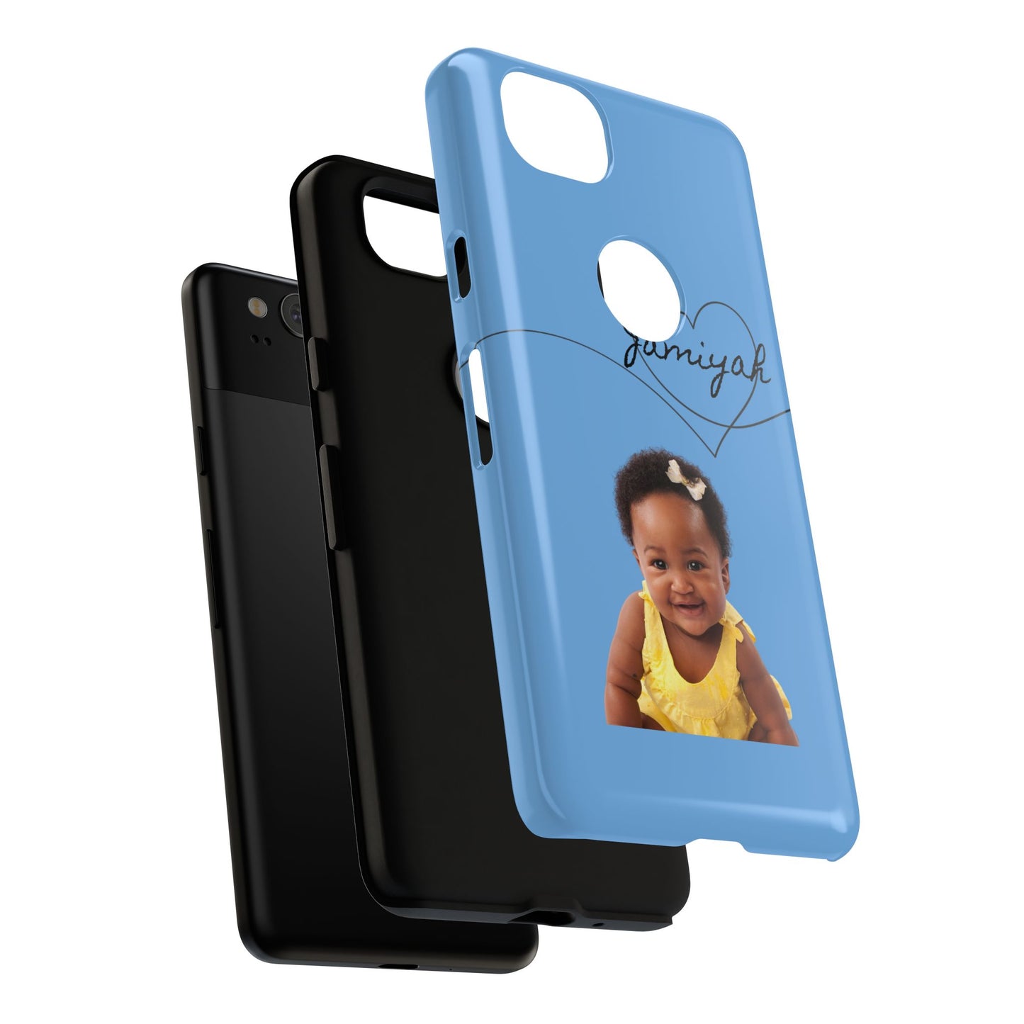 Personalized Tough Case with Heart Design - Custom Phone Cover for Kids