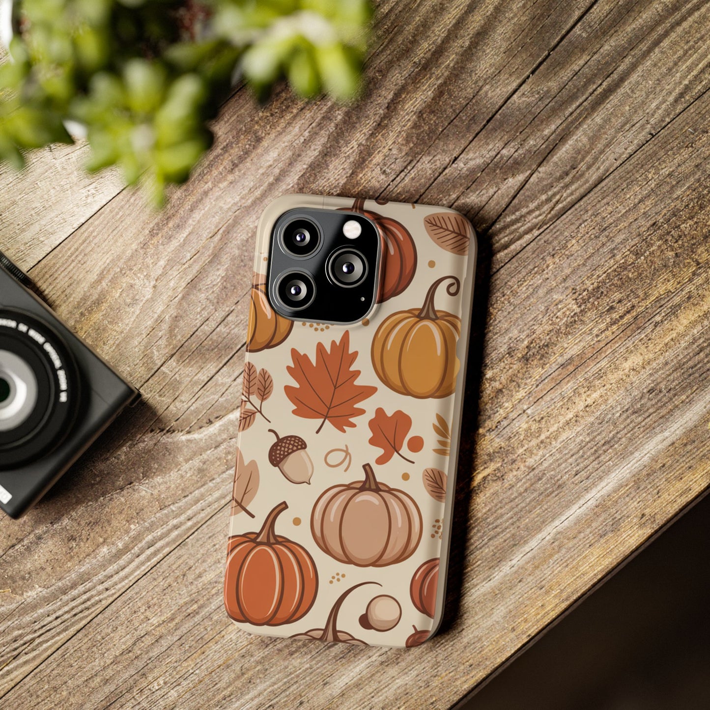 Autumn Pumpkin Phone Case, Fall Slim Phone Cover, Thanksgiving Gift, Cute Fall Phone Case, Seasonal Phone Accessory