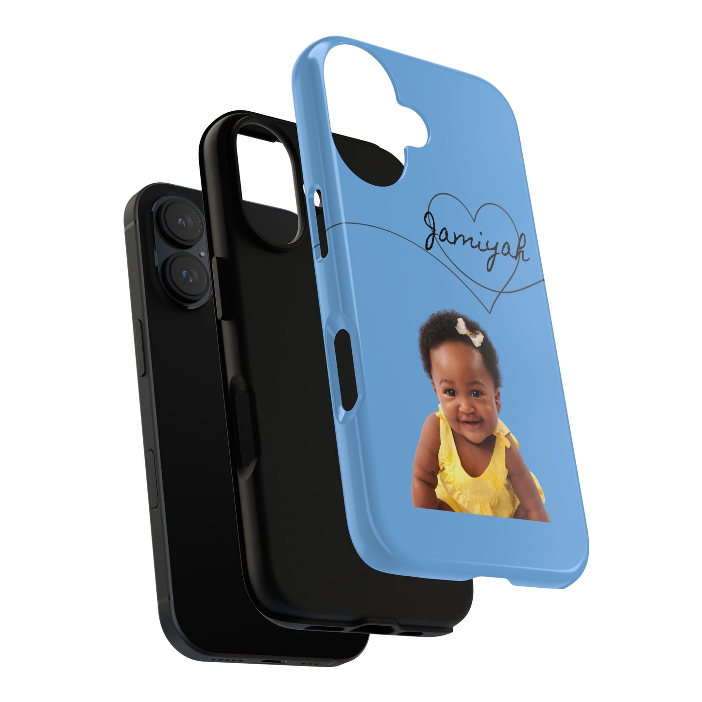 Personalized Tough Case with Heart Design - Custom Phone Cover for Kids