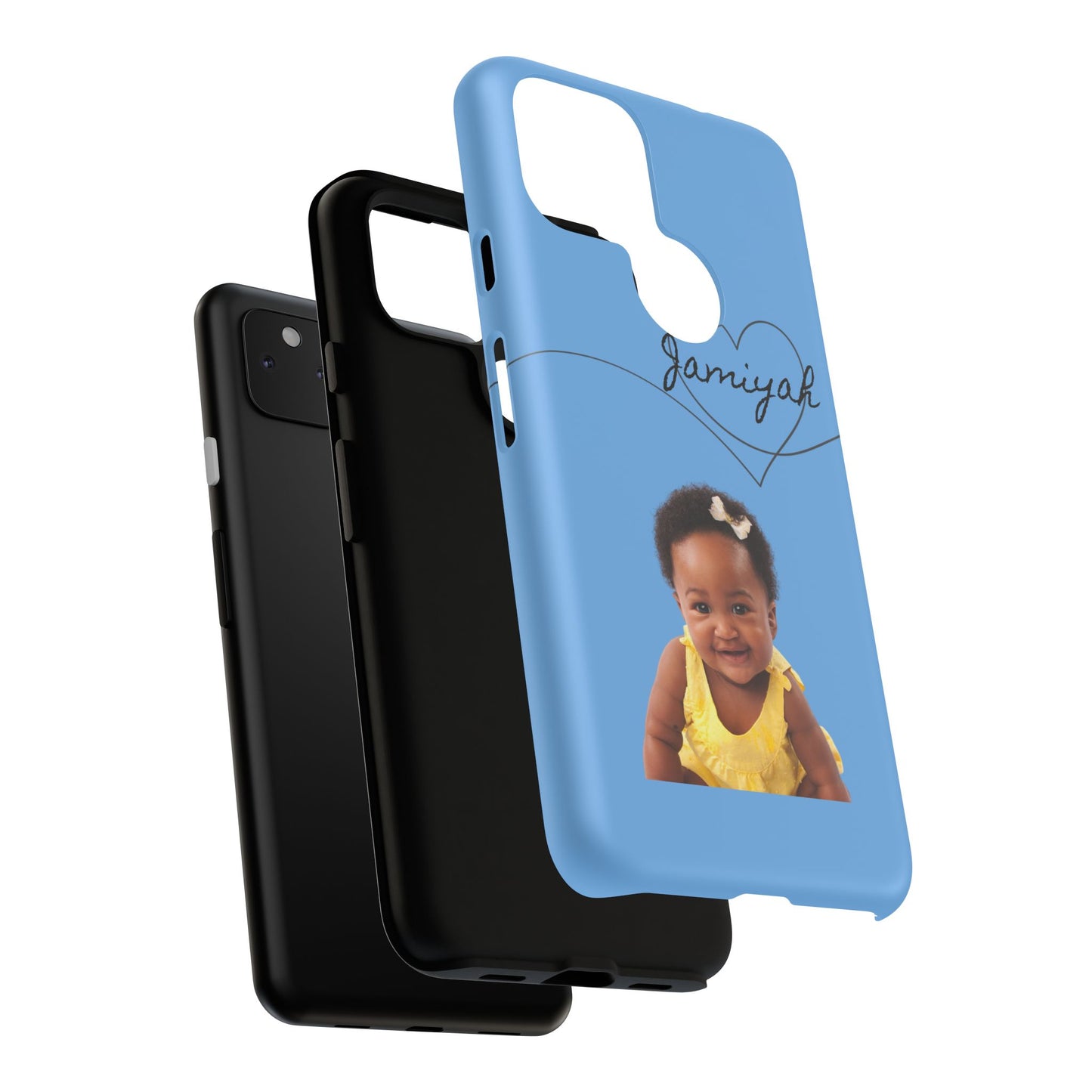 Personalized Tough Case with Heart Design - Custom Phone Cover for Kids