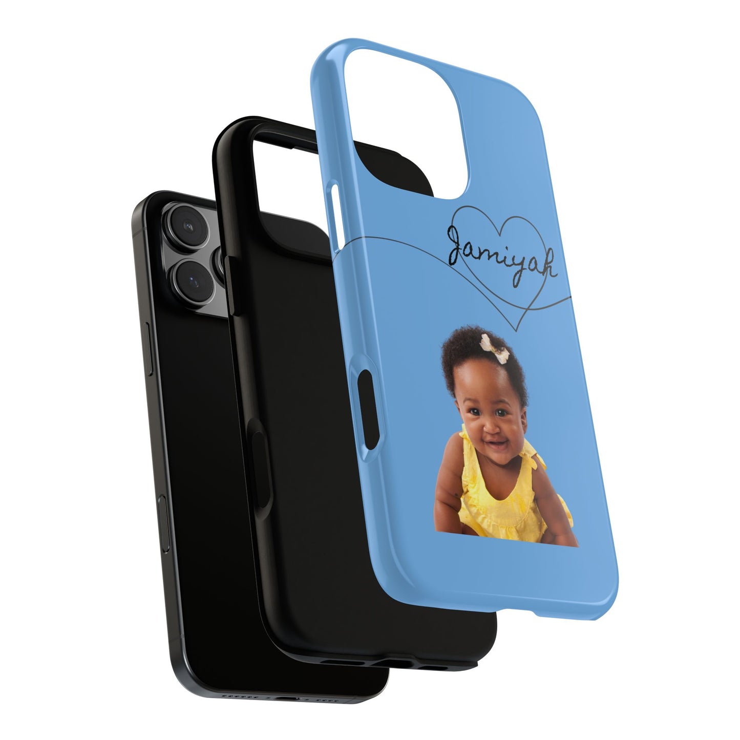 Personalized Tough Case with Heart Design - Custom Phone Cover for Kids