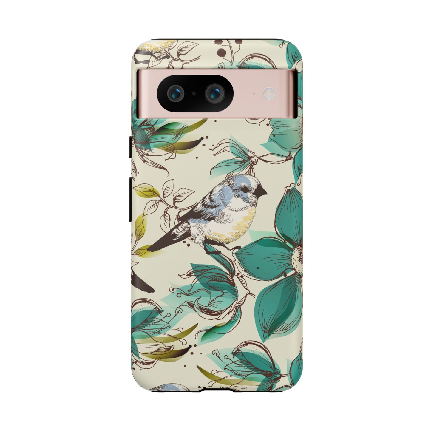 Floral Bird Phone Case - Tough Cases for Nature Lovers