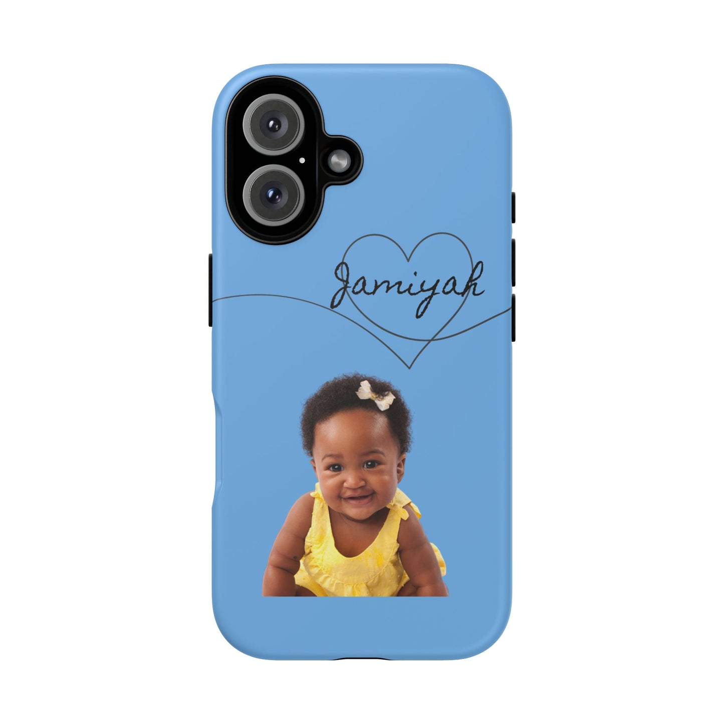 Personalized Tough Case with Heart Design - Custom Phone Cover for Kids