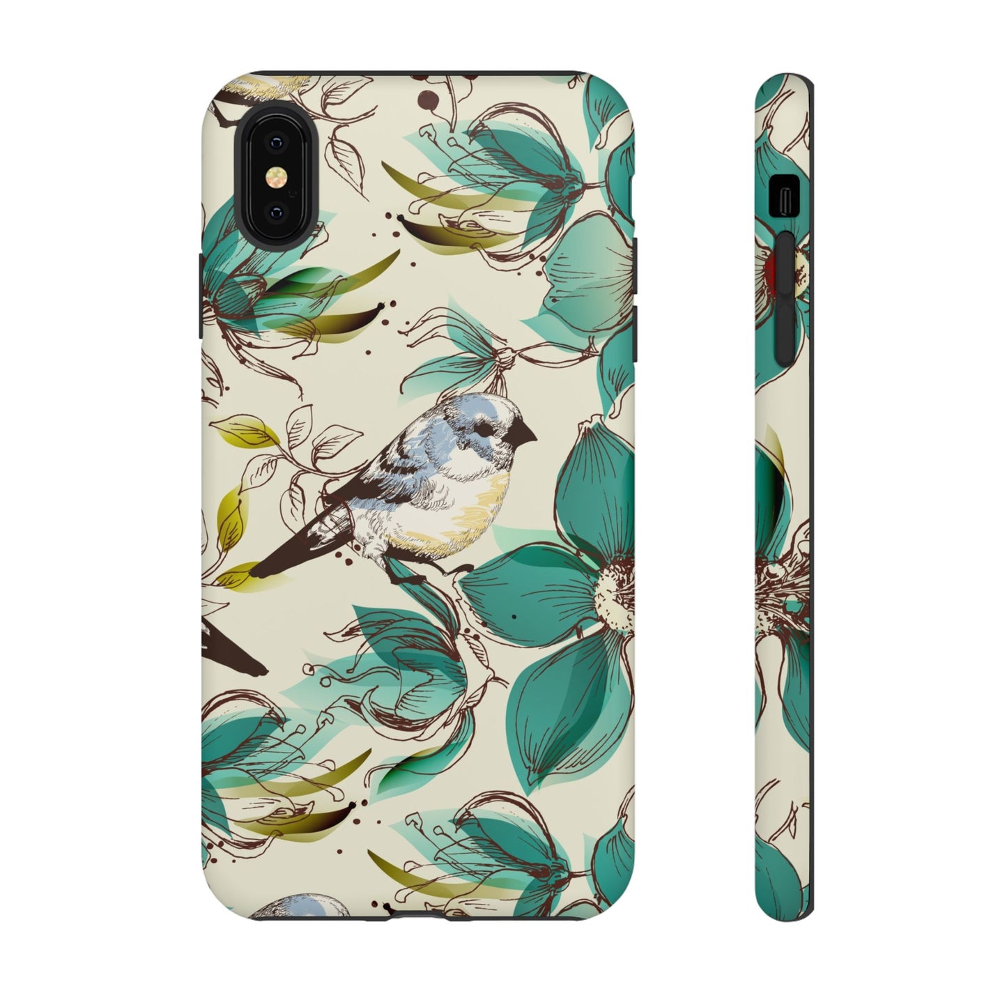 Floral Bird Phone Case - Tough Cases for Nature Lovers