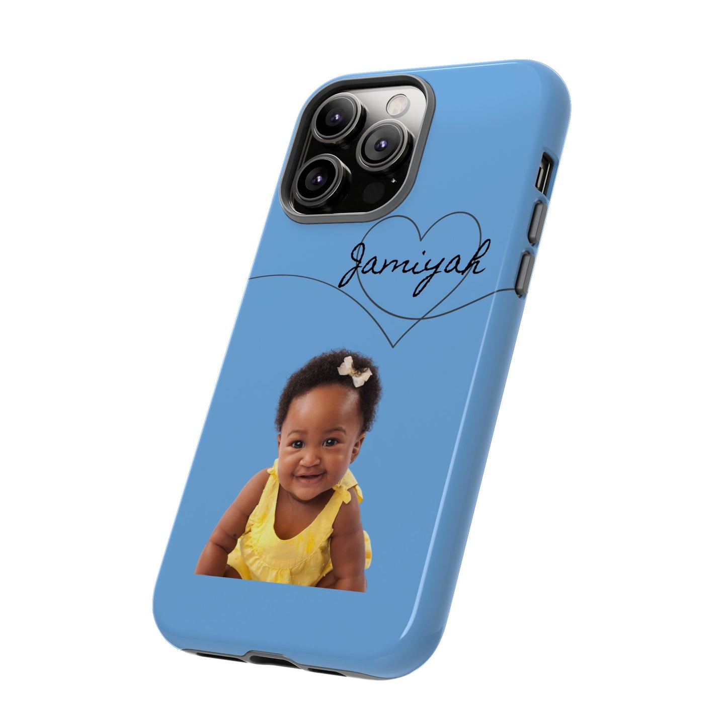 Personalized Tough Case with Heart Design - Custom Phone Cover for Kids