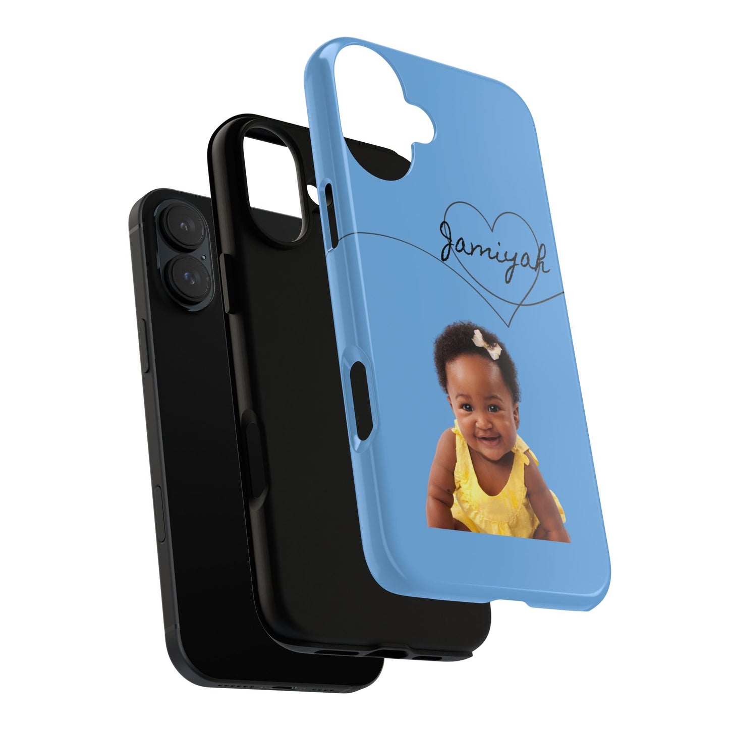 Personalized Tough Case with Heart Design - Custom Phone Cover for Kids