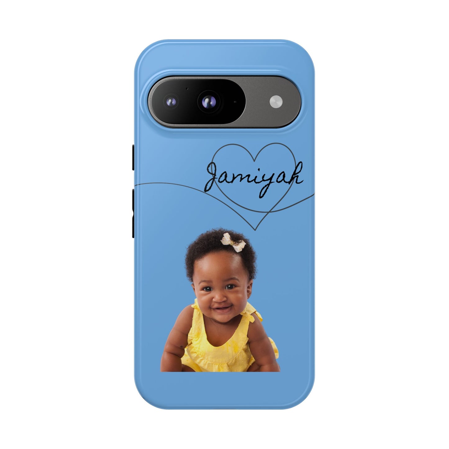 Personalized Tough Case with Heart Design - Custom Phone Cover for Kids