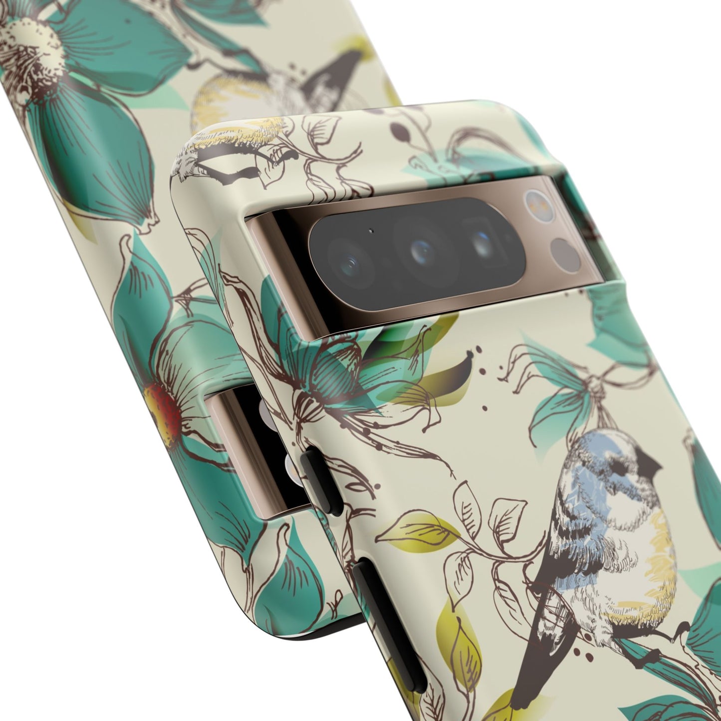 Floral Bird Phone Case - Tough Cases for Nature Lovers