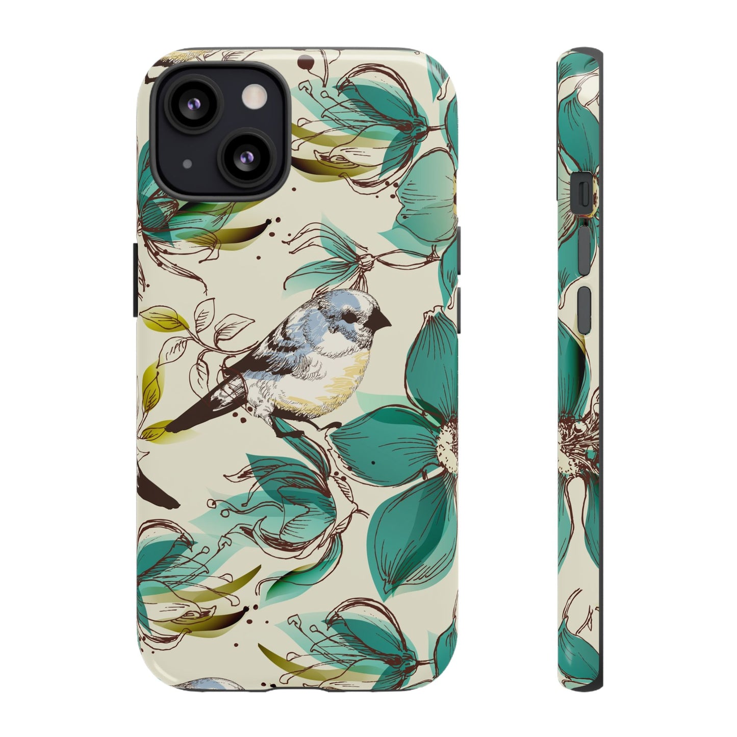 Floral Bird Phone Case - Tough Cases for Nature Lovers