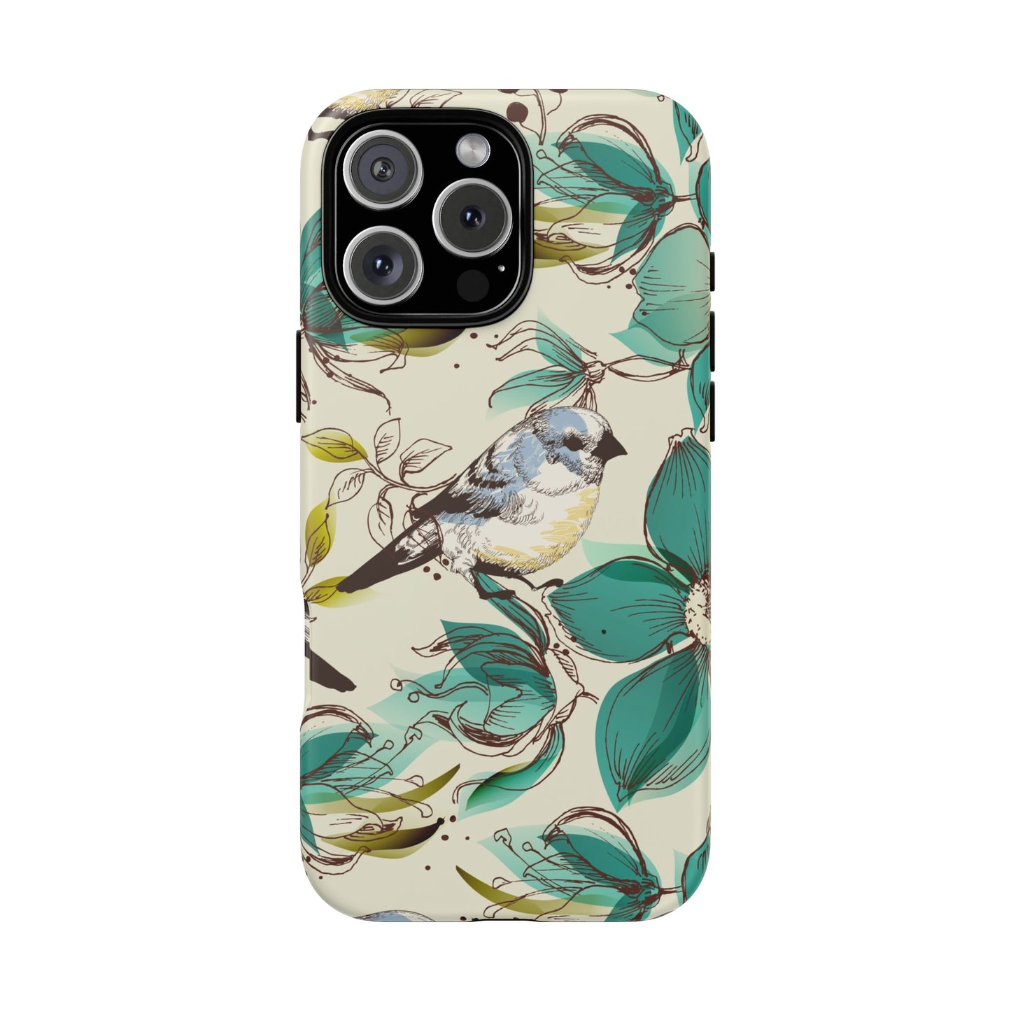 Floral Bird Phone Case - Tough Cases for Nature Lovers