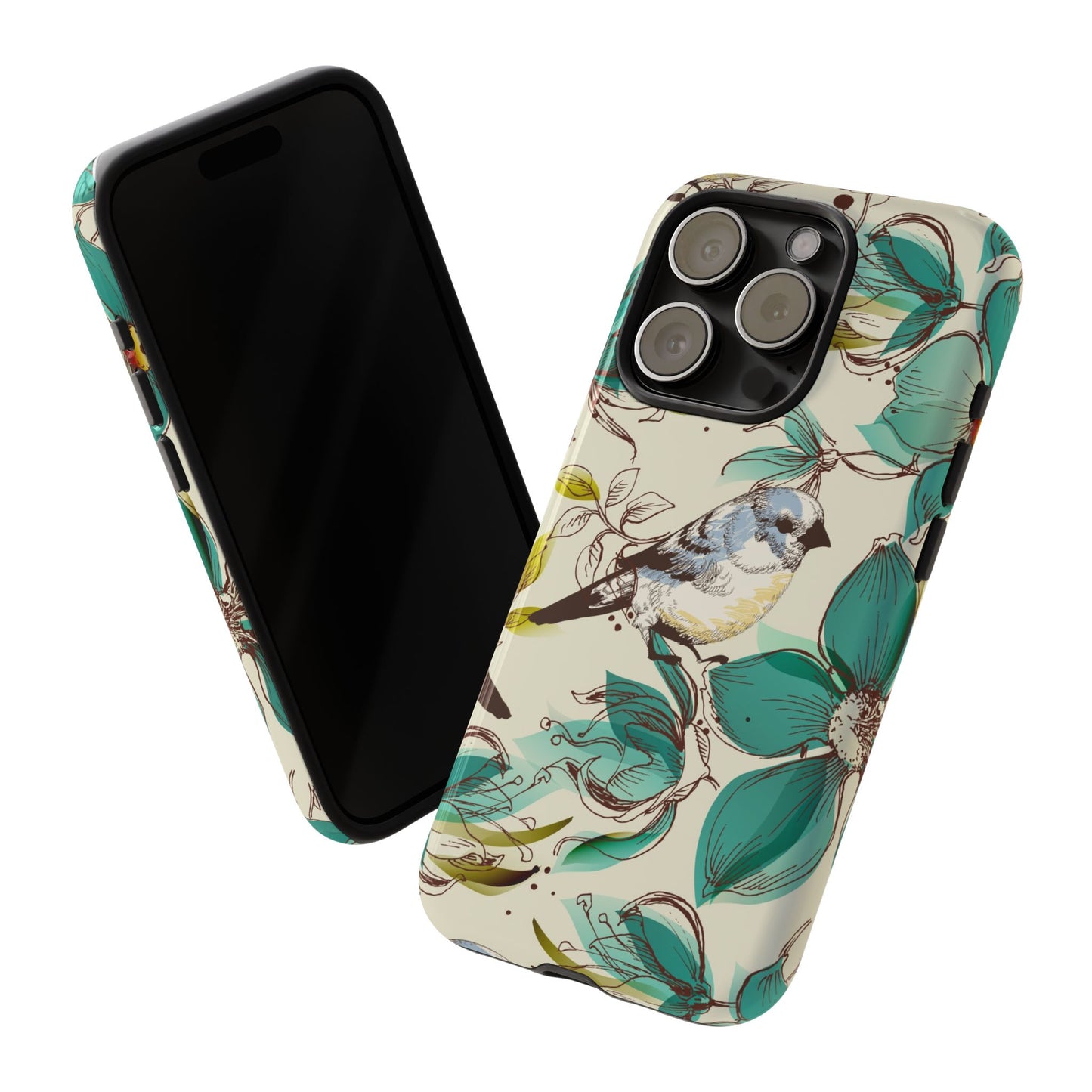 Floral Bird Phone Case - Tough Cases for Nature Lovers