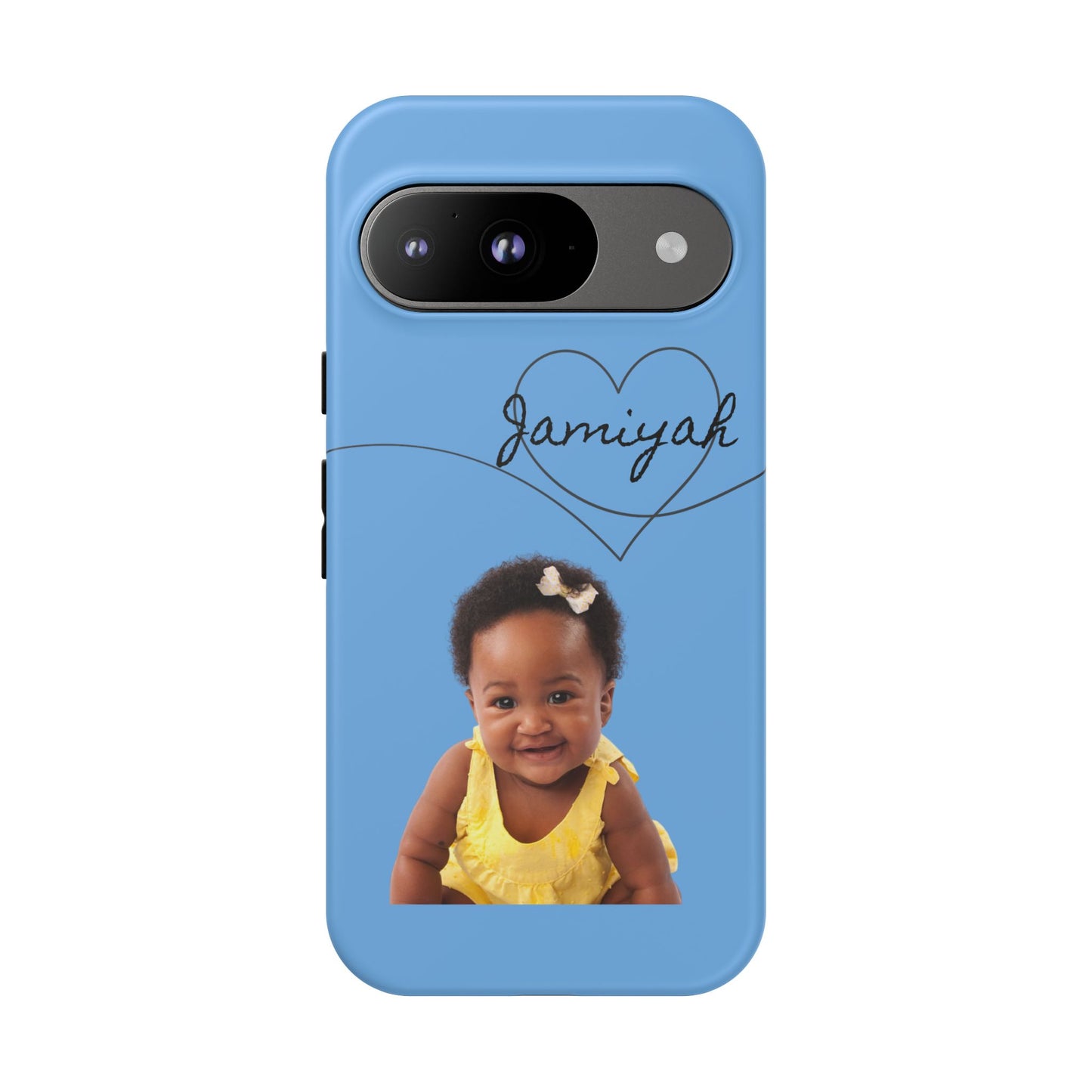 Personalized Tough Case with Heart Design - Custom Phone Cover for Kids