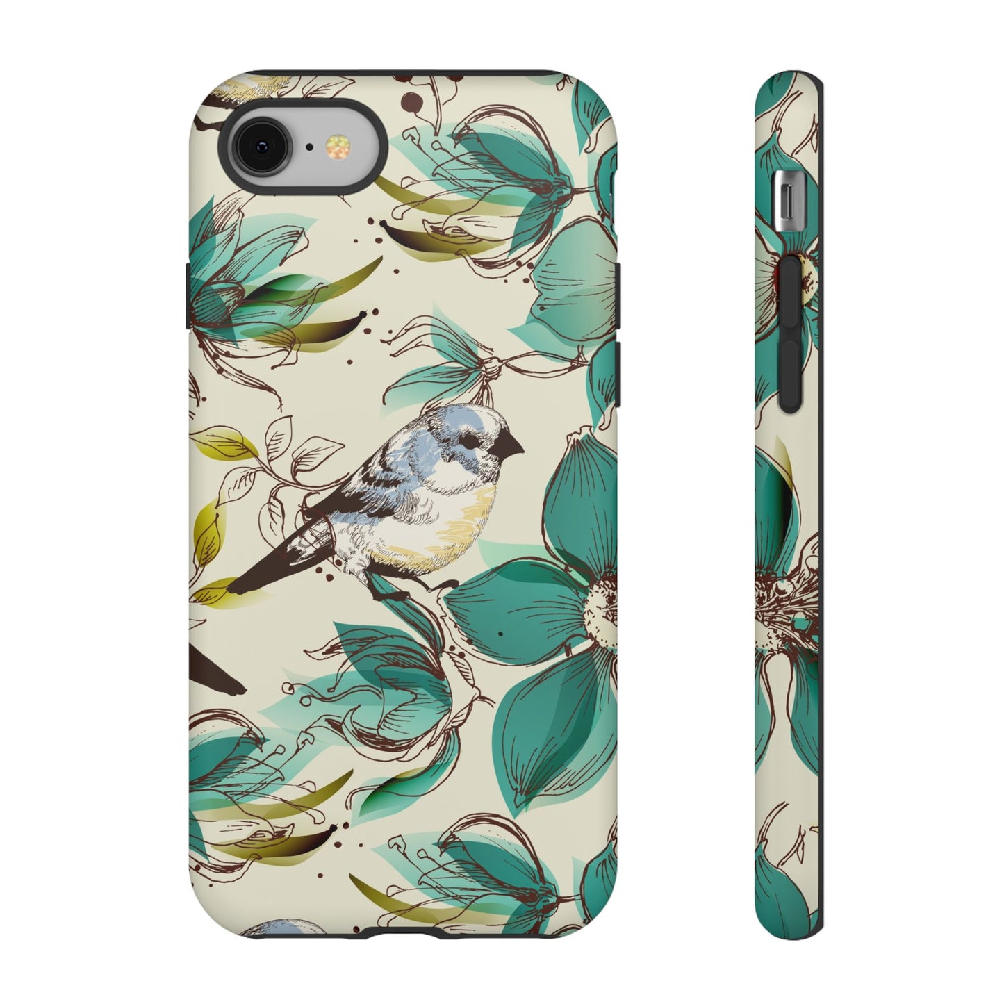 Floral Bird Phone Case - Tough Cases for Nature Lovers