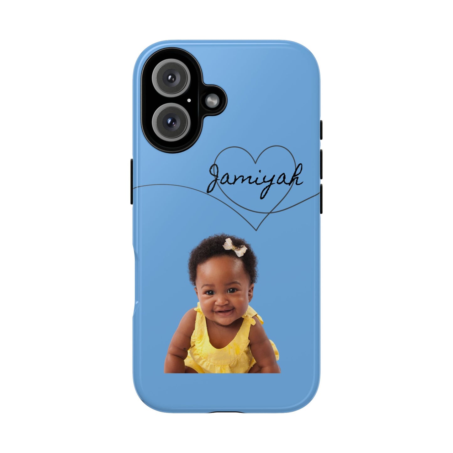 Personalized Tough Case with Heart Design - Custom Phone Cover for Kids