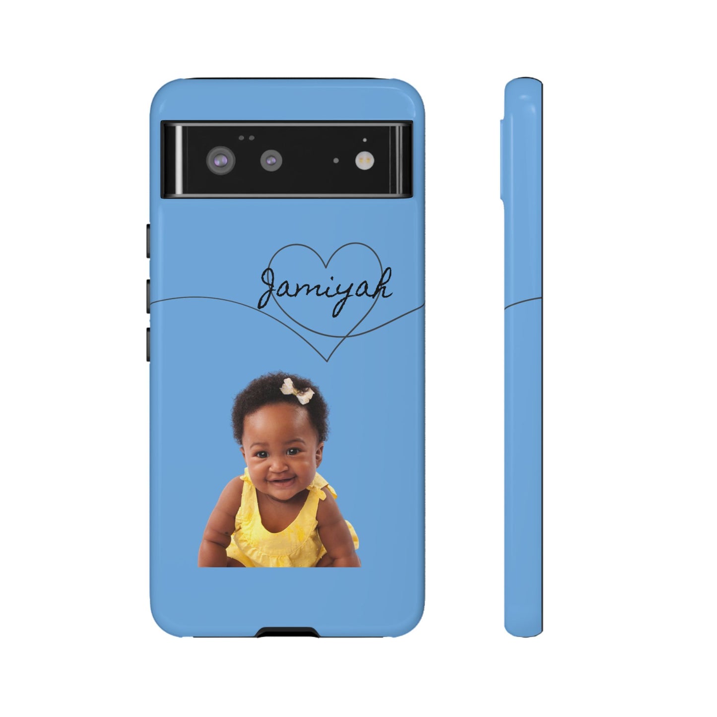 Personalized Tough Case with Heart Design - Custom Phone Cover for Kids