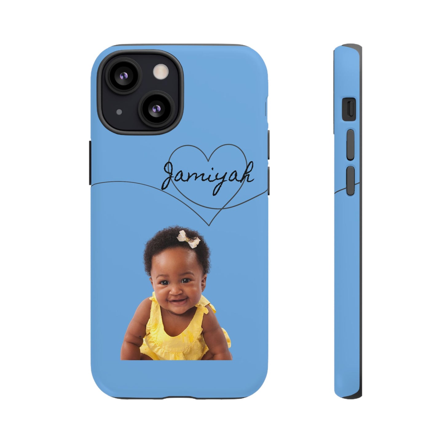 Personalized Tough Case with Heart Design - Custom Phone Cover for Kids