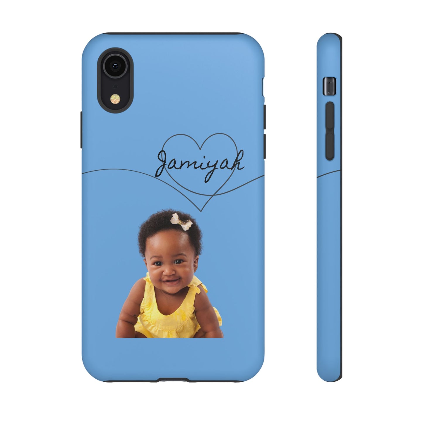 Personalized Tough Case with Heart Design - Custom Phone Cover for Kids