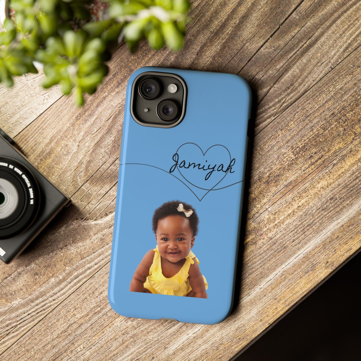 Personalized Tough Case with Heart Design - Custom Phone Cover for Kids