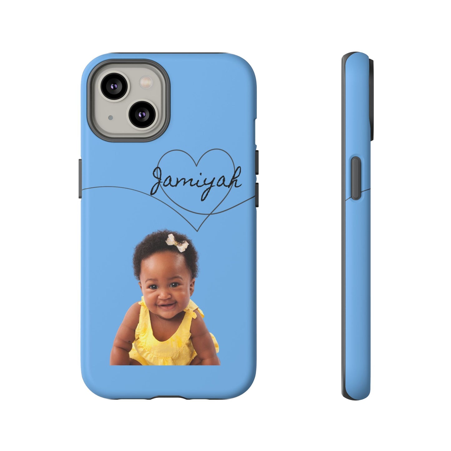 Personalized Tough Case with Heart Design - Custom Phone Cover for Kids