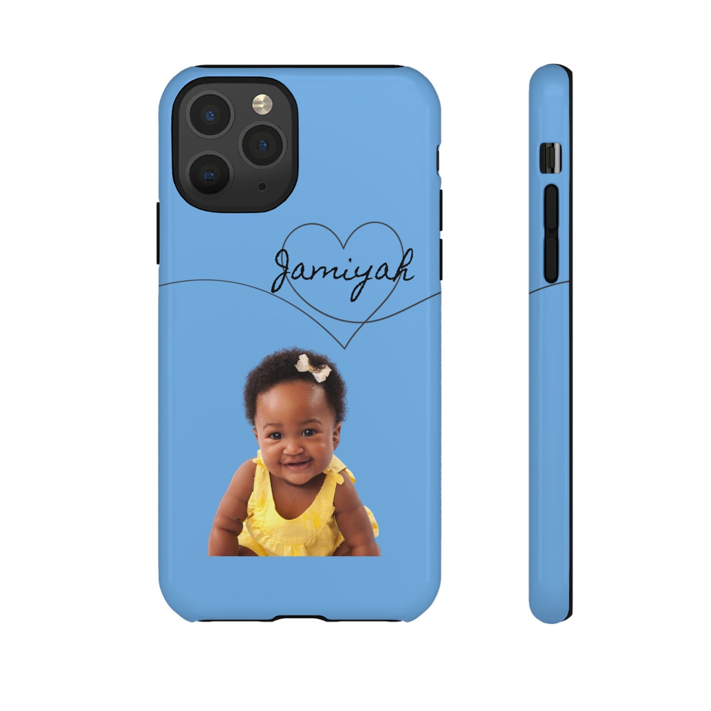 Personalized Tough Case with Heart Design - Custom Phone Cover for Kids