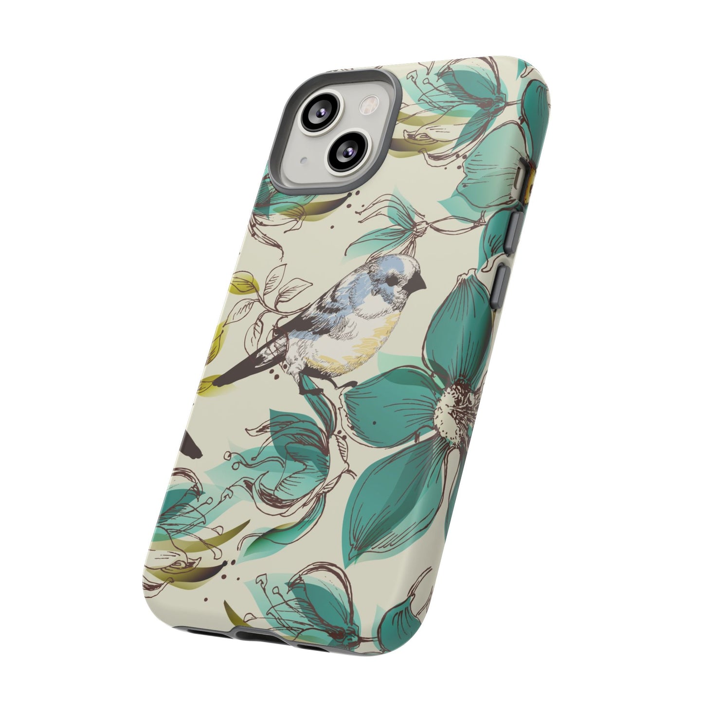 Floral Bird Phone Case - Tough Cases for Nature Lovers