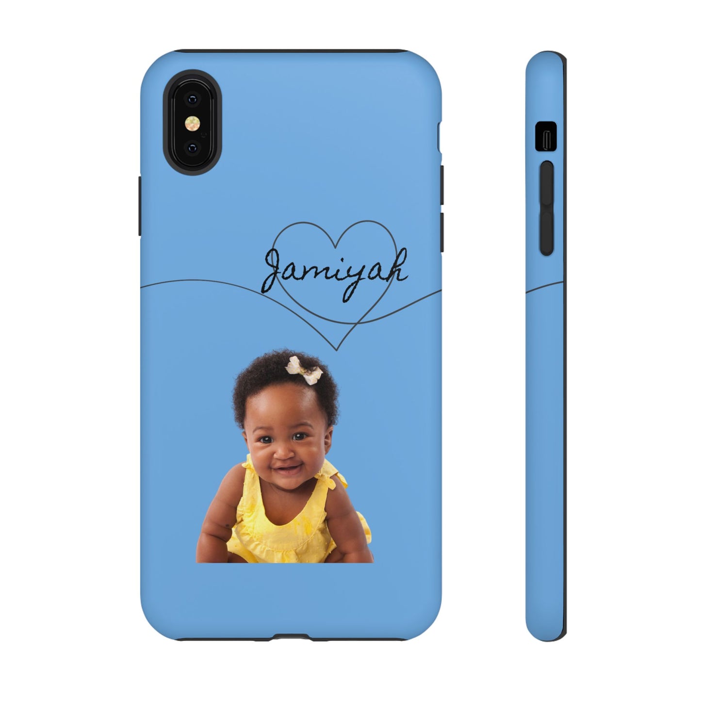 Personalized Tough Case with Heart Design - Custom Phone Cover for Kids