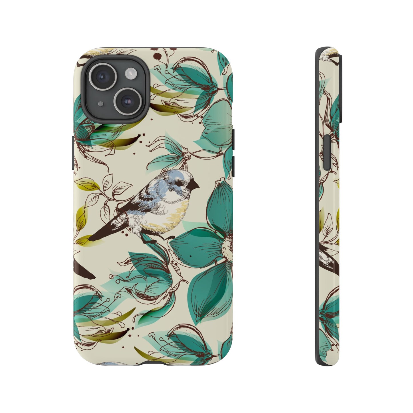 Floral Bird Phone Case - Tough Cases for Nature Lovers