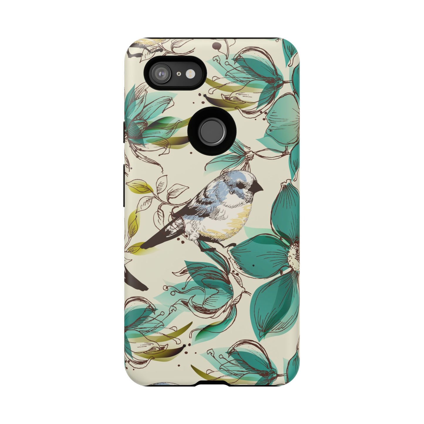 Floral Bird Phone Case - Tough Cases for Nature Lovers