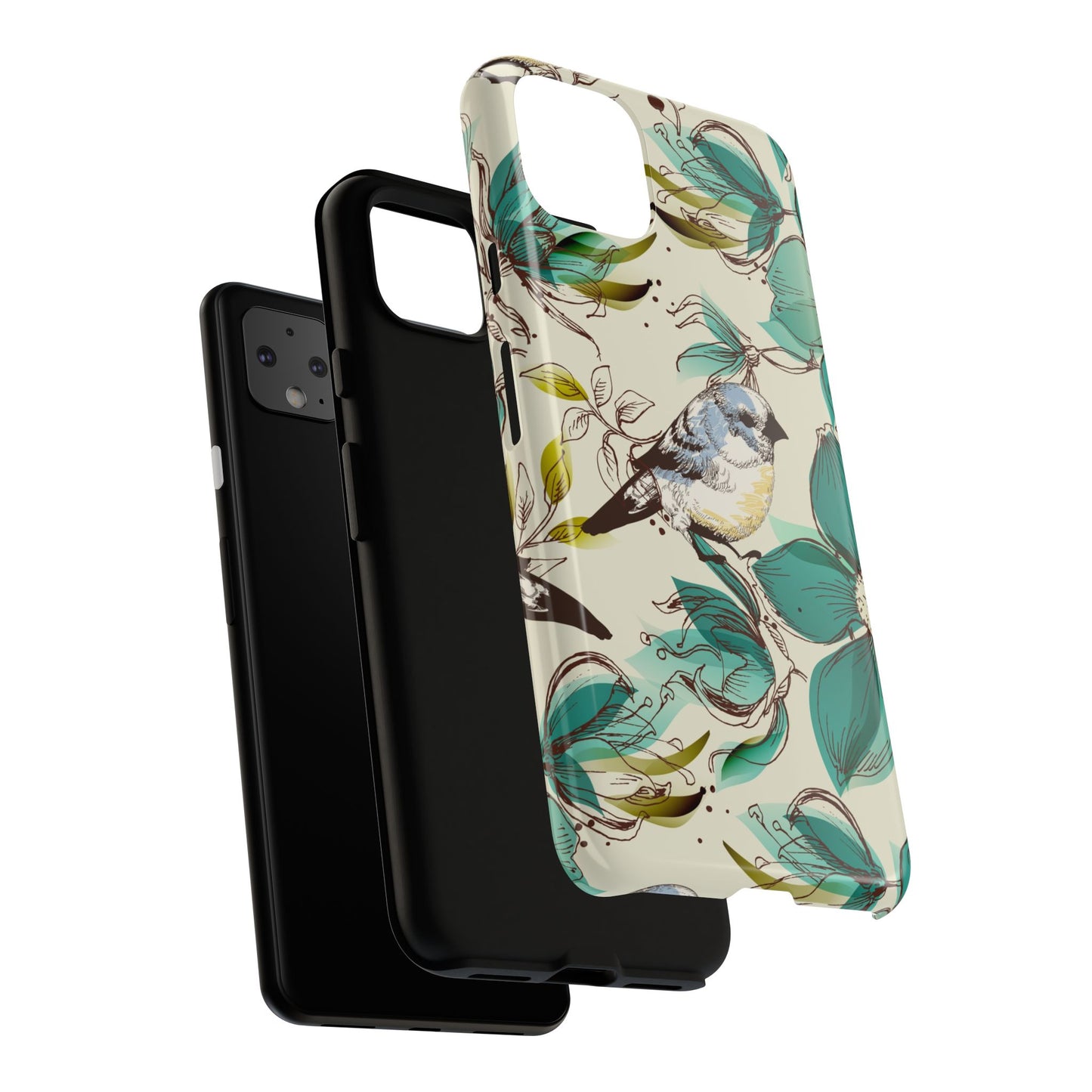 Floral Bird Phone Case - Tough Cases for Nature Lovers