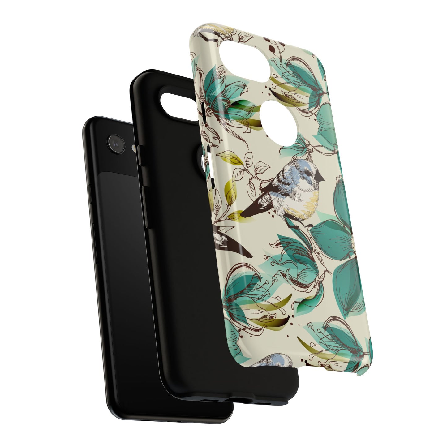 Floral Bird Phone Case - Tough Cases for Nature Lovers