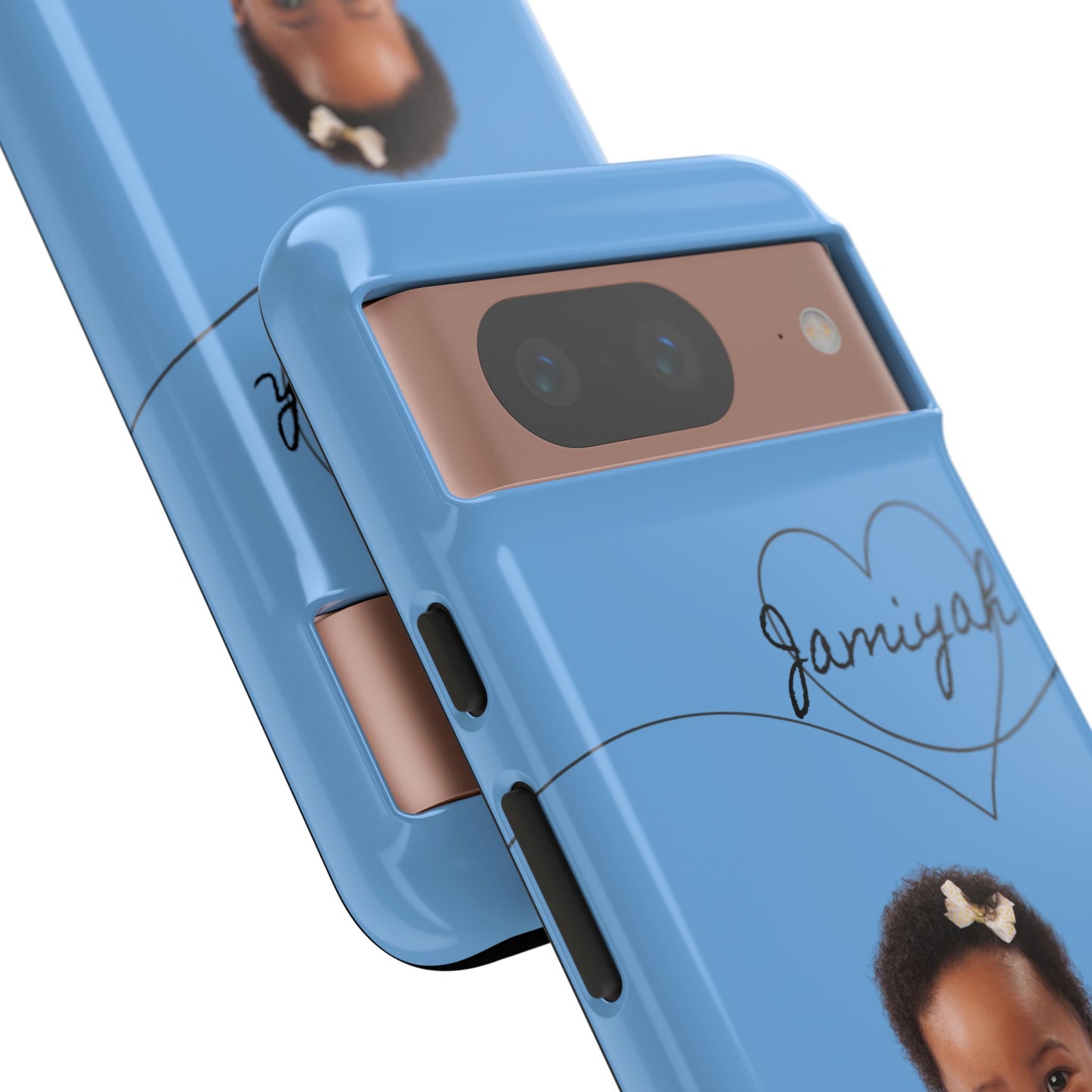 Personalized Tough Case with Heart Design - Custom Phone Cover for Kids