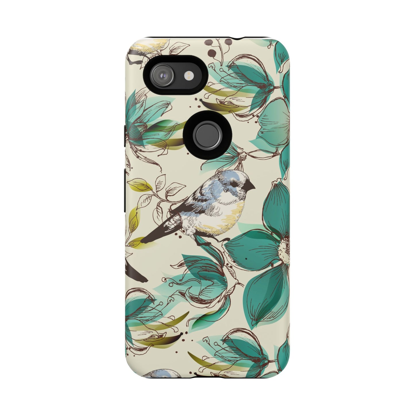 Floral Bird Phone Case - Tough Cases for Nature Lovers