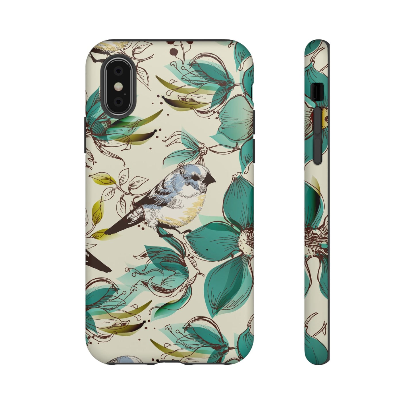 Floral Bird Phone Case - Tough Cases for Nature Lovers