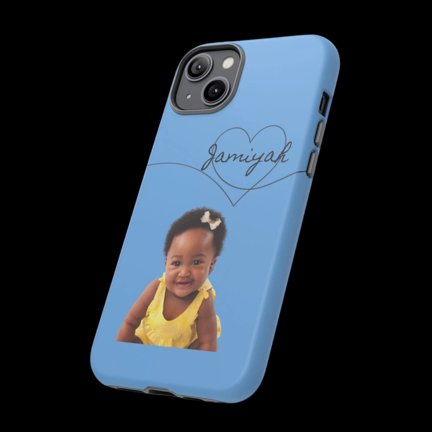 Personalized Tough Case with Heart Design - Custom Phone Cover for Kids