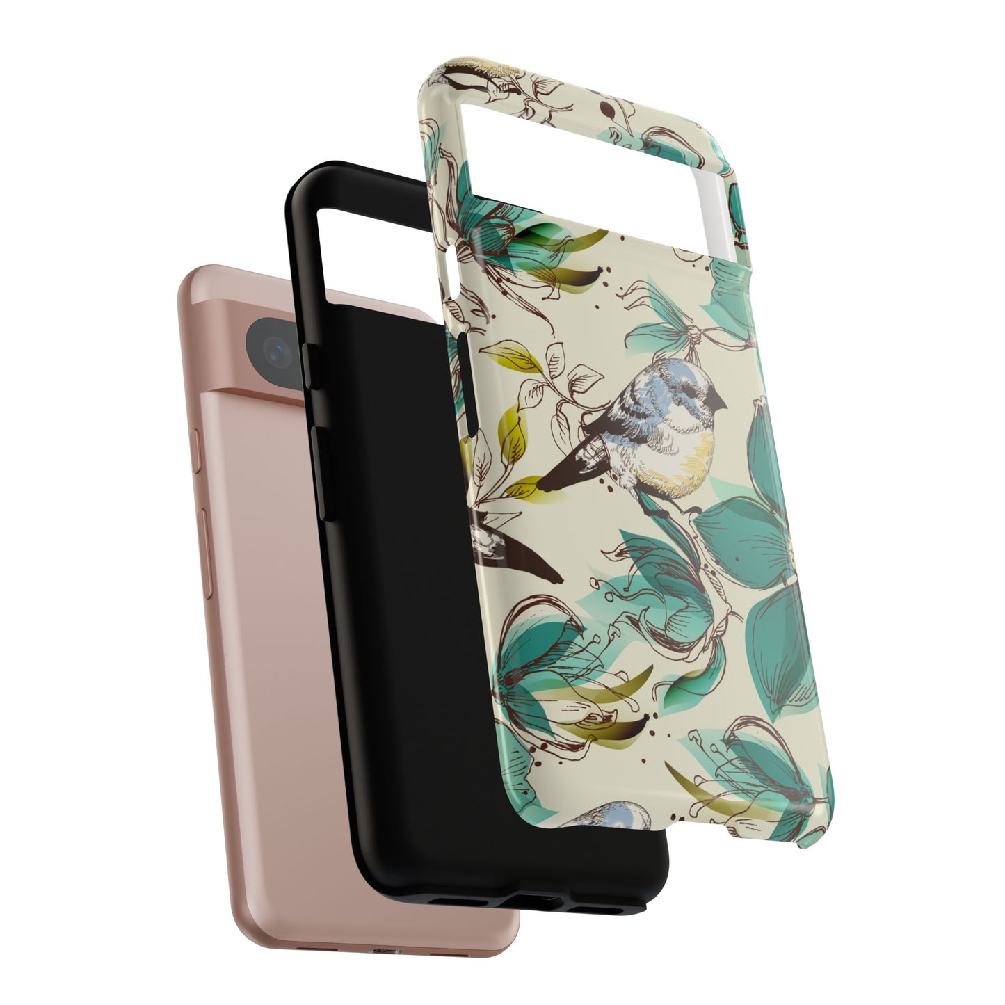 Floral Bird Phone Case - Tough Cases for Nature Lovers