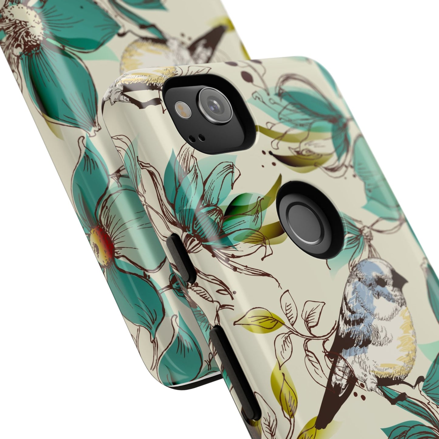 Floral Bird Phone Case - Tough Cases for Nature Lovers