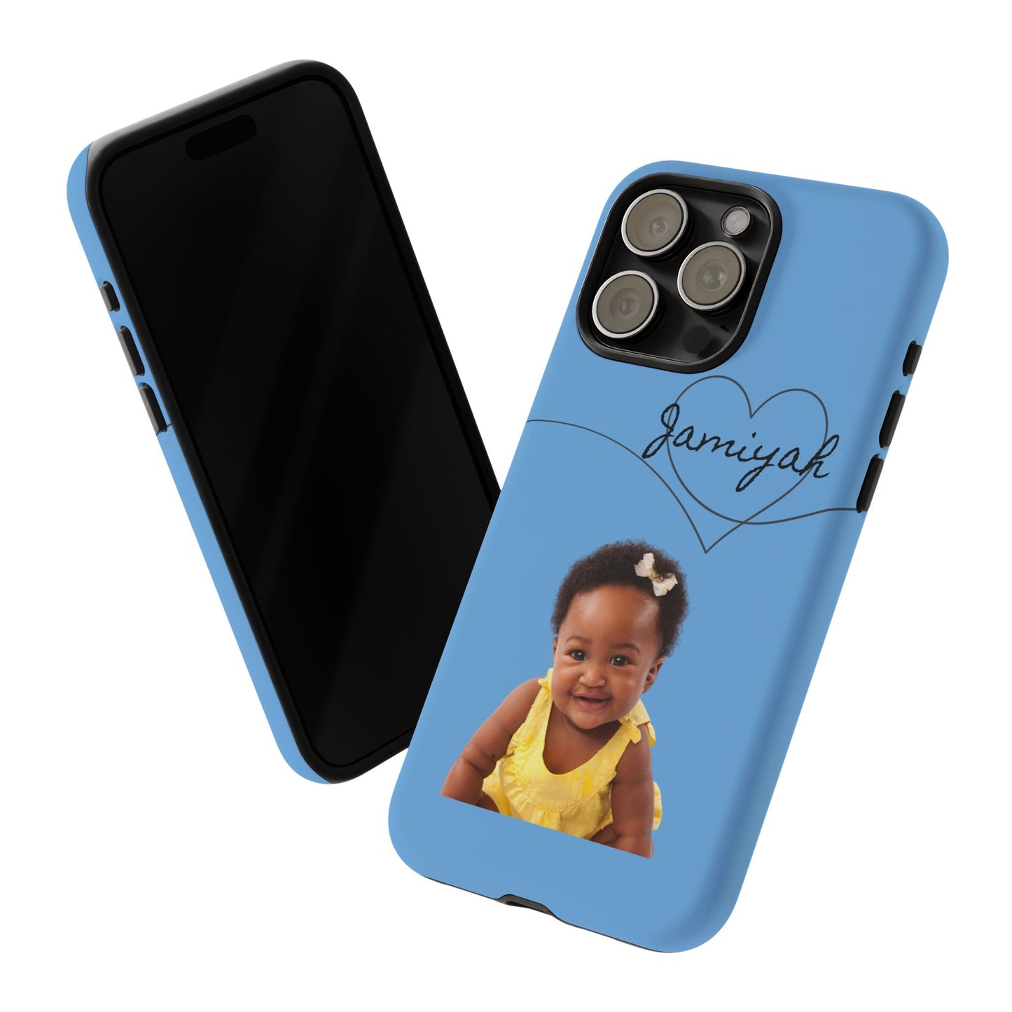 Personalized Tough Case with Heart Design - Custom Phone Cover for Kids