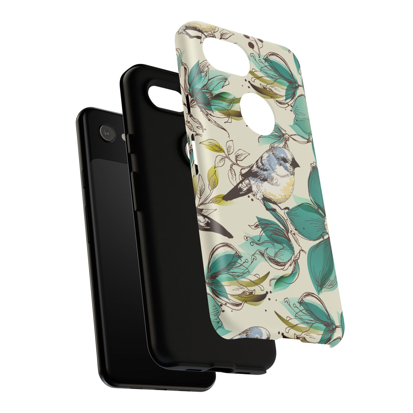 Floral Bird Phone Case - Tough Cases for Nature Lovers