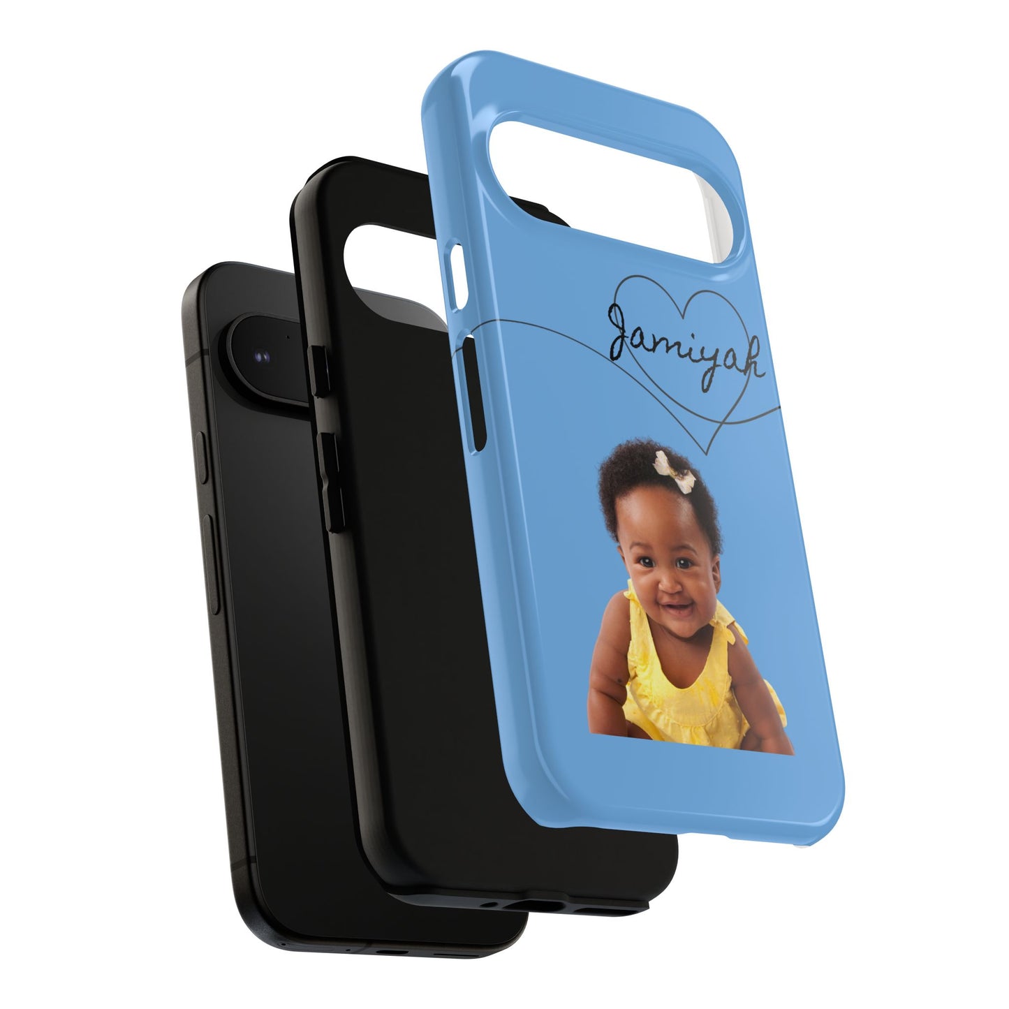 Personalized Tough Case with Heart Design - Custom Phone Cover for Kids