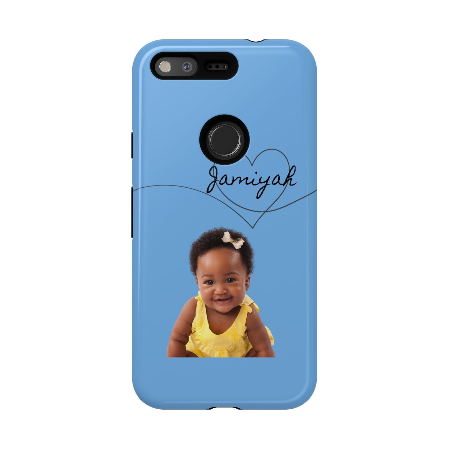 Personalized Tough Case with Heart Design - Custom Phone Cover for Kids