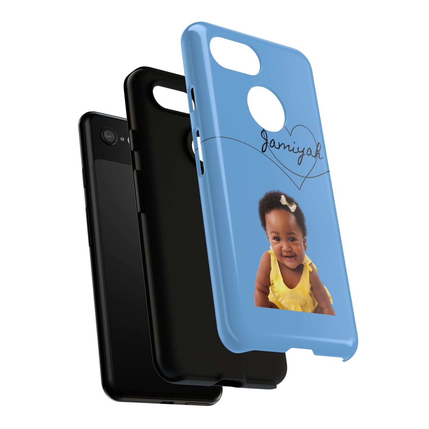 Personalized Tough Case with Heart Design - Custom Phone Cover for Kids