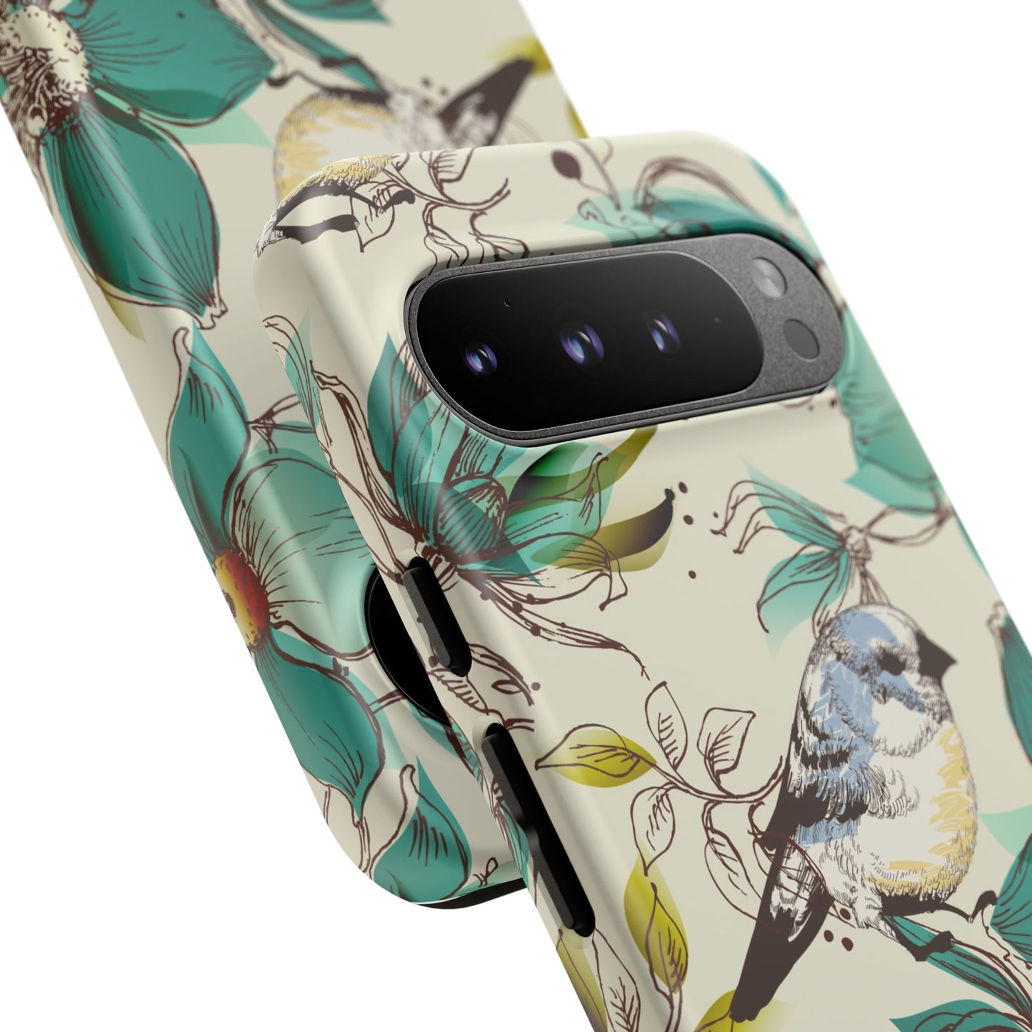 Floral Bird Phone Case - Tough Cases for Nature Lovers