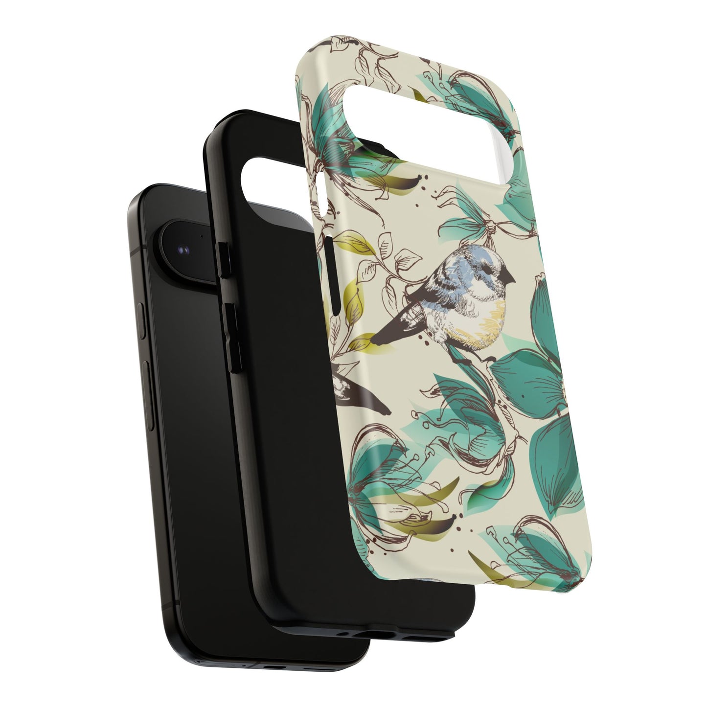 Floral Bird Phone Case - Tough Cases for Nature Lovers