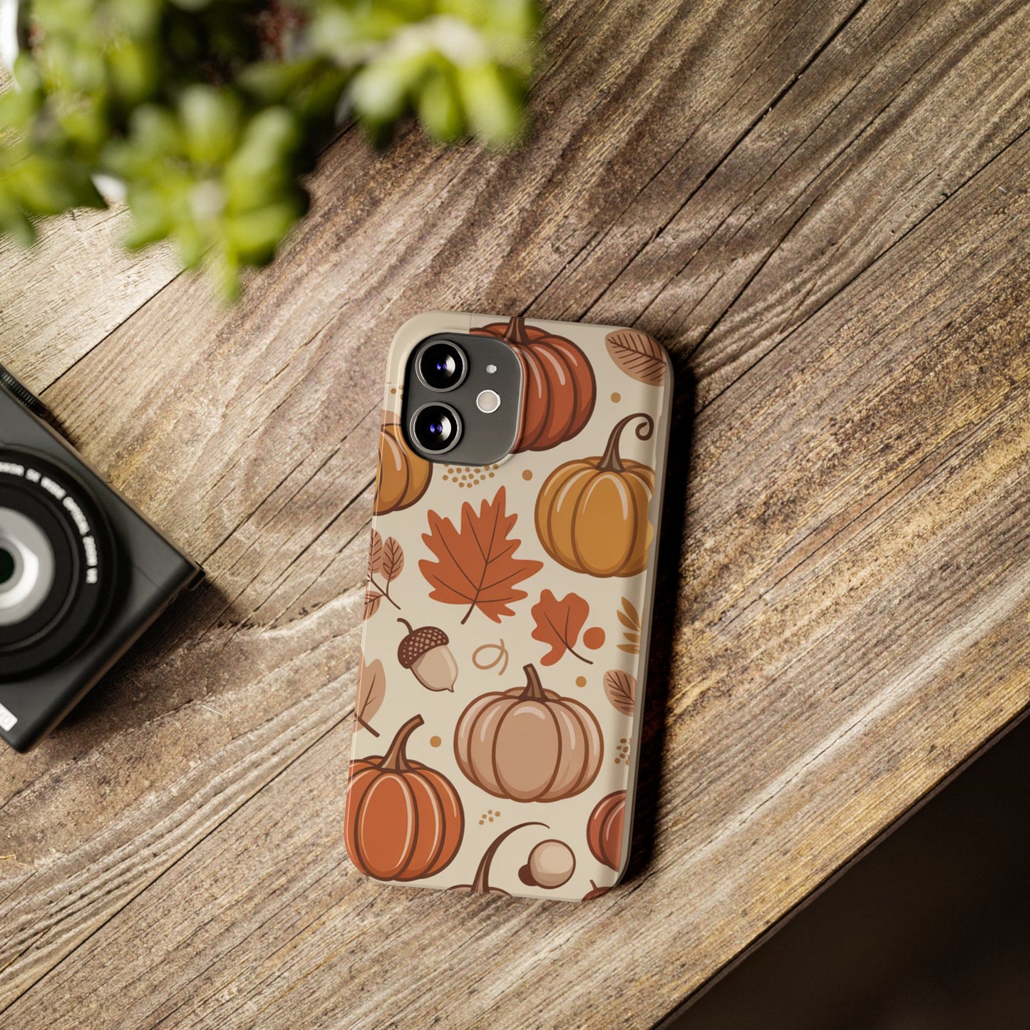 Autumn Pumpkin Phone Case, Fall Slim Phone Cover, Thanksgiving Gift, Cute Fall Phone Case, Seasonal Phone Accessory