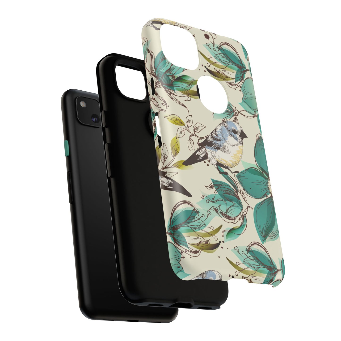 Floral Bird Phone Case - Tough Cases for Nature Lovers